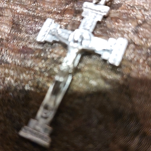 ▫️✝️▫️Beautiful Vintage Deadstock Ornate Silver Metal Crucifix Cross Pendant - Picture 15 of 15